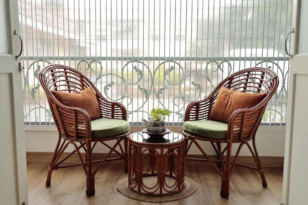 Balcony Seating with Cane Chairs